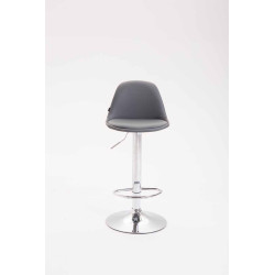 Tabouret de bar Kiel entièrement rembourré en similicuir gris