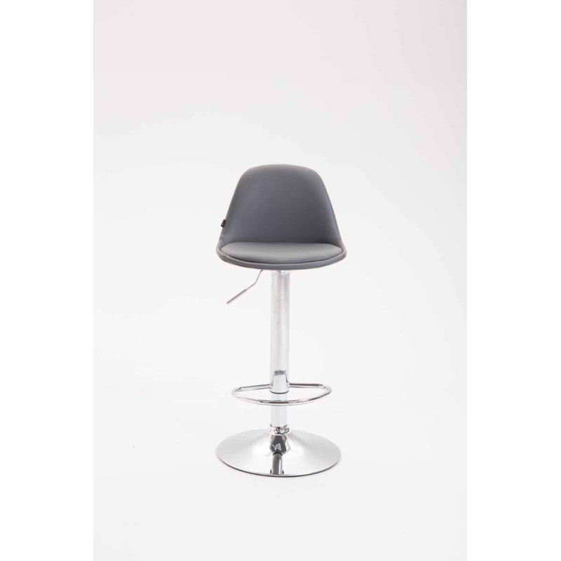 Tabouret de bar Kiel entièrement rembourré en similicuir gris