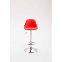 Tabouret de bar Kiel entièrement rembourré en similicuir rouge