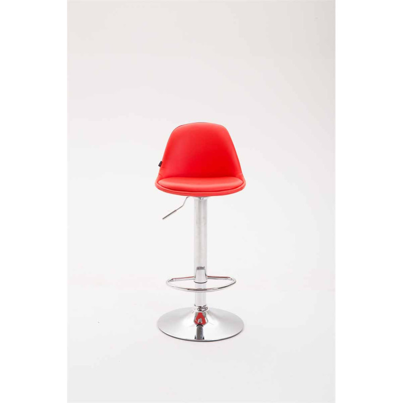 Tabouret de bar Kiel entièrement rembourré en similicuir rouge
