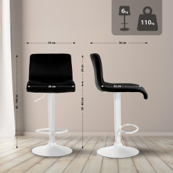 Tabouret de bar Hoover en velours noir