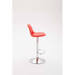 Tabouret de bar Kiel entièrement rembourré en similicuir rouge