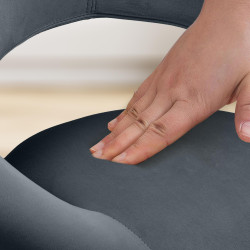 Tabouret de bar Olinda velours blanc gris foncé