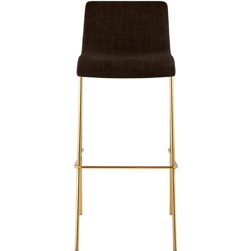Sgabello da bar Hoover, tessuto, 4 gambe, oro/marrone