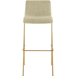Tabouret de bar Hoover, en tissu, à 4 pieds, doré/crème