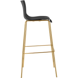 Banqueta alta Hoover, de plástico, com 4 pés, dourada/preta