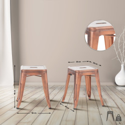 Tabouret Armin en cuivre