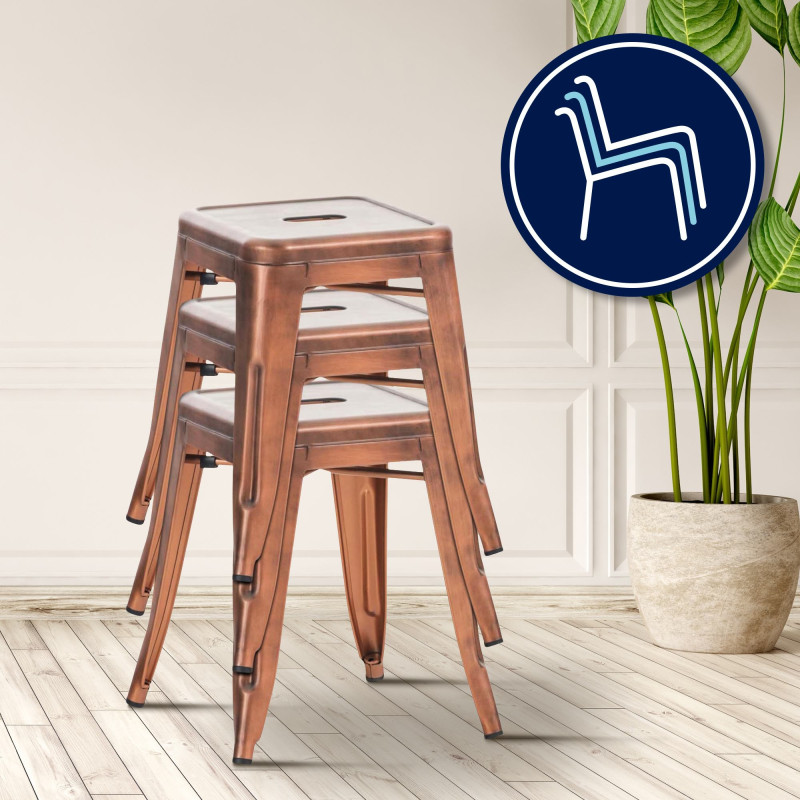 Tabouret Armin en cuivre