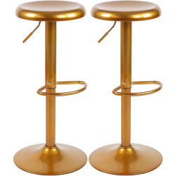 Conjunto de 2 banquetas de bar Williston douradas