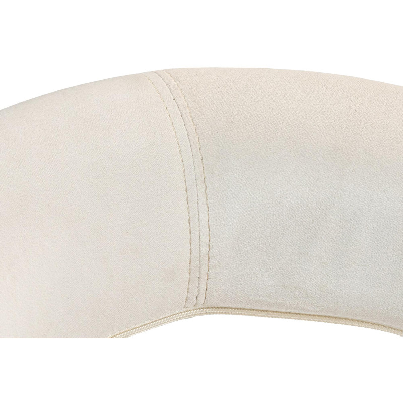 Tabouret de bar Olinda velours blanc crème