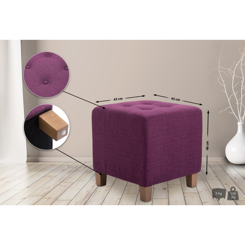 Tabouret Pharaon, violet clair antique