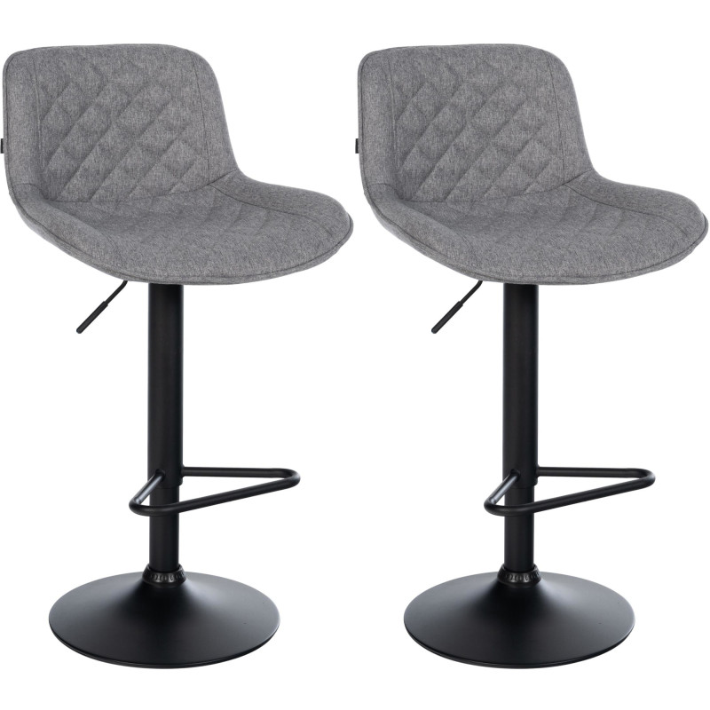 Conjunto de 2 banquetas de bar Kasson, tecido cinza escuro