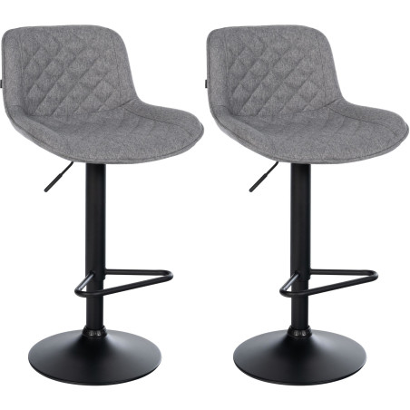 Set di 2 sgabelli da bar Kasson, tessuto grigio scuro