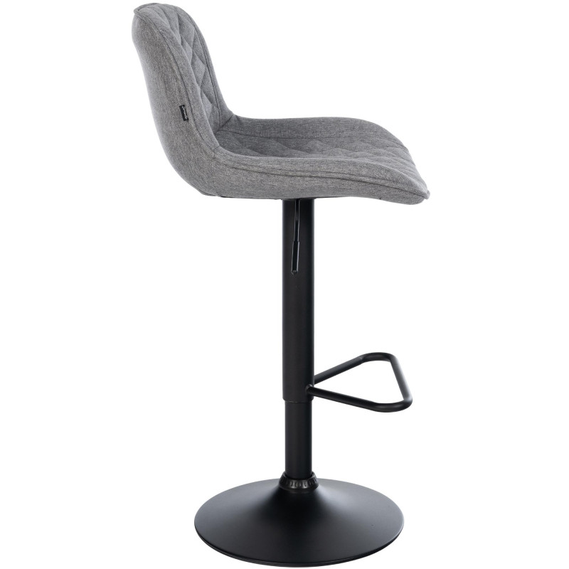 Ensemble de 2 tabourets de bar Kasson, tissu gris foncé