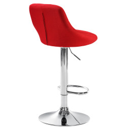 Tabouret de bar Lazio tissu chrome rouge