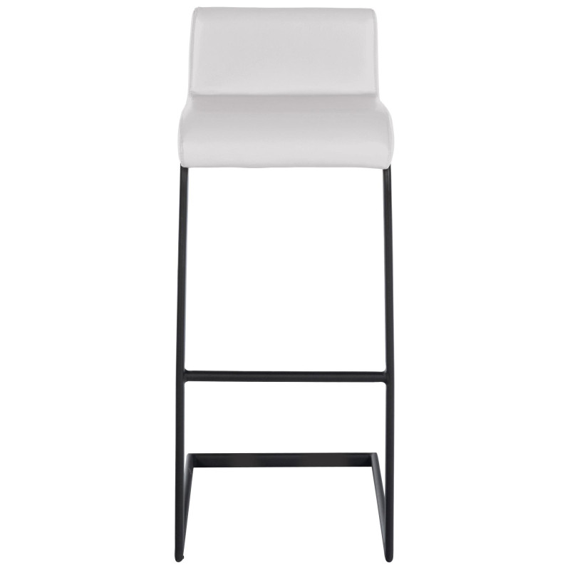 Juego de 2 taburetes de bar Newport B, imitación piel, blancos