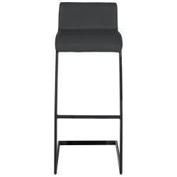 Set di 2 sgabelli da bar Newport B, similpelle, grigio scuro