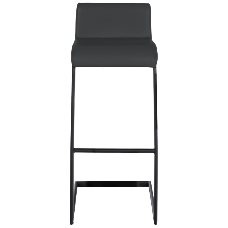 Set di 2 sgabelli da bar Newport B, similpelle, grigio scuro