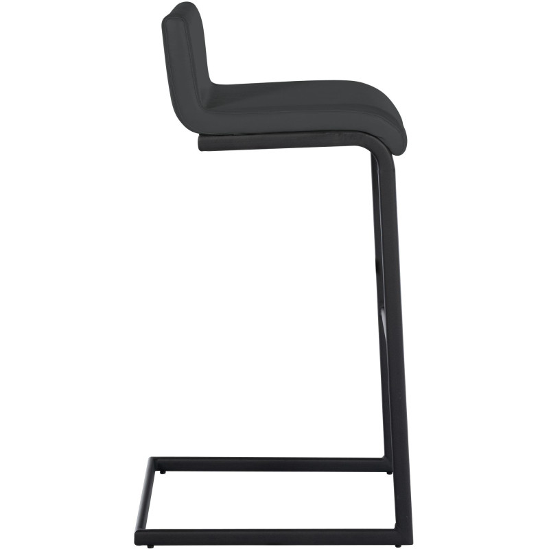 Ensemble de 2 tabourets de bar Newport B, similicuir, gris foncé