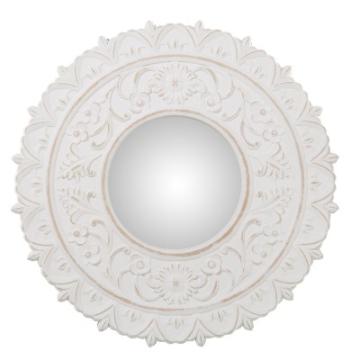 Miroir mural Alexandra House Living Blanc Bois Usé 4 x 57 x 58 cm Rond