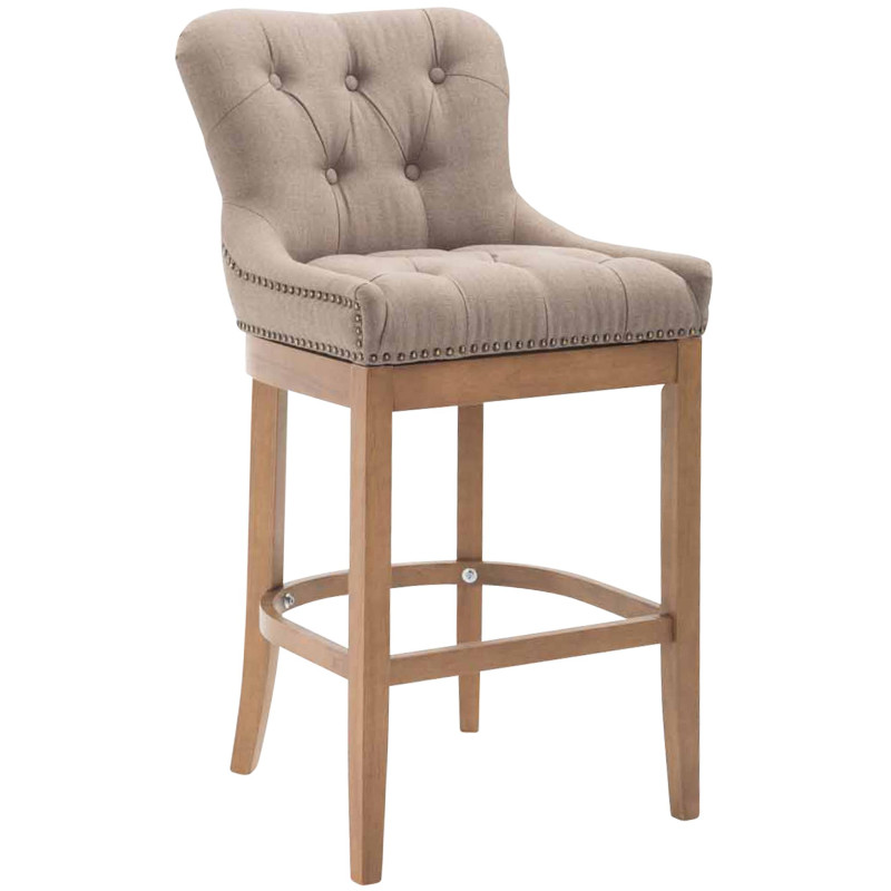 Tabouret de bar Lakewood en tissu, taupe clair antique