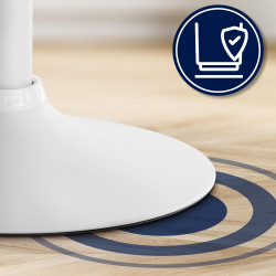 Tabouret de bar Olinda velours blanc bleu