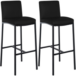 Juego de 2 taburetes de bar Freeport de piel sintética negra