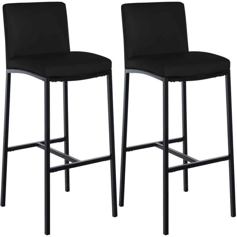Conjunto de 2 banquetas de bar Freeport em couro sintético preto