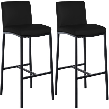 Conjunto de 2 banquetas de bar Freeport em couro sintético preto