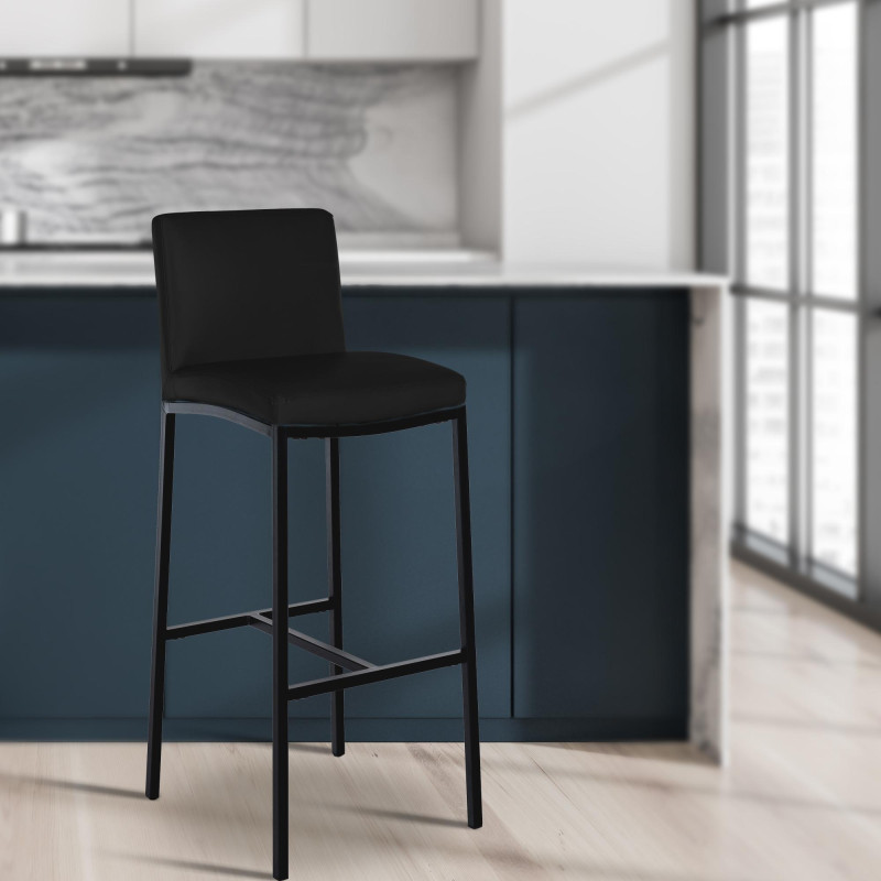 Set di 2 sgabelli da bar Freeport in similpelle B nero