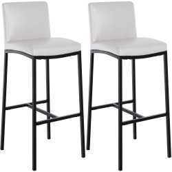 Ensemble de 2 tabourets de bar Freeport en similicuir blanc