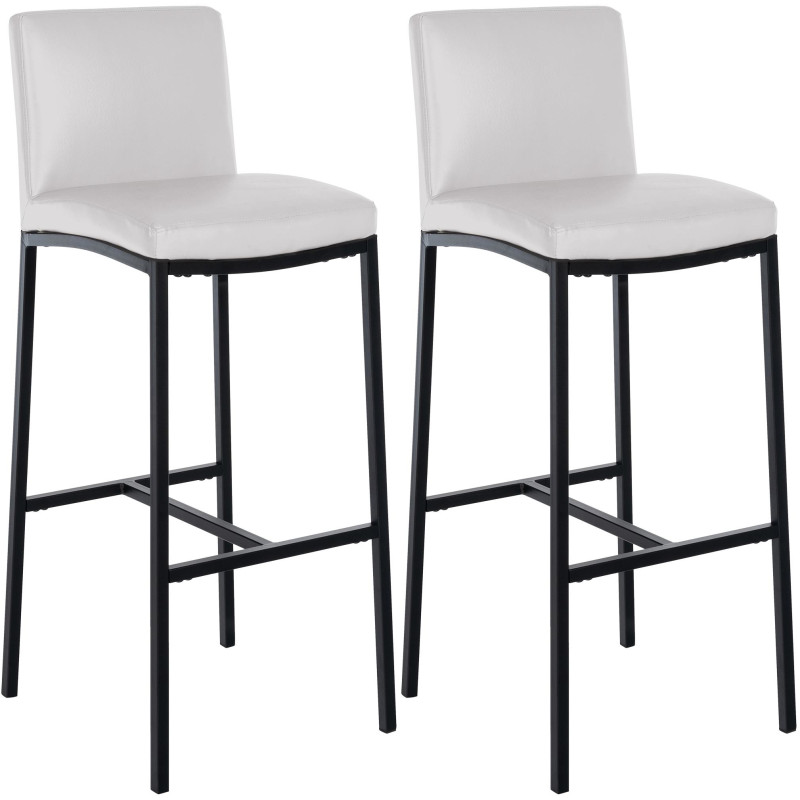 Ensemble de 2 tabourets de bar Freeport en similicuir blanc
