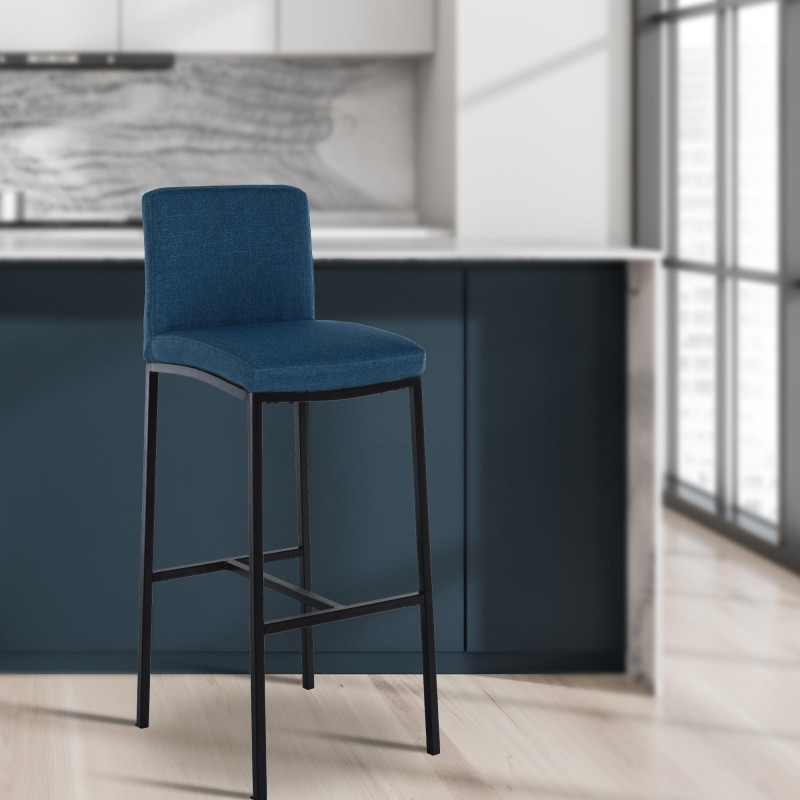 Ensemble de 2 tabourets de bar Freeport en tissu bleu B