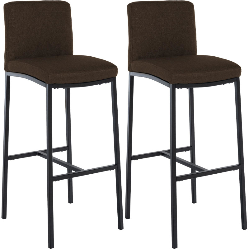 Ensemble de 2 tabourets de bar Freeport en tissu marron B