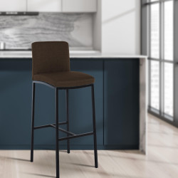 Ensemble de 2 tabourets de bar Freeport en tissu marron B