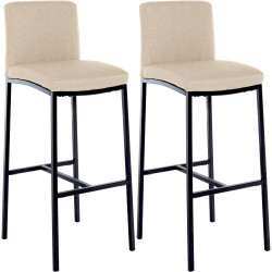 Set di 2 sgabelli da bar in tessuto Freeport B crema
