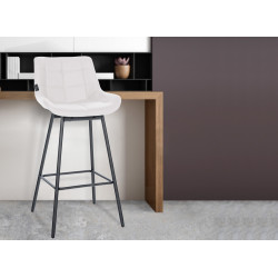 Set di 4 sgabelli da bar girevoli Weston, similpelle, bianchi