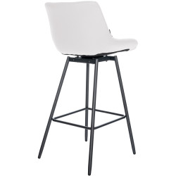 Conjunto de 4 banquetas giratórias Weston, em couro sintético, brancas.