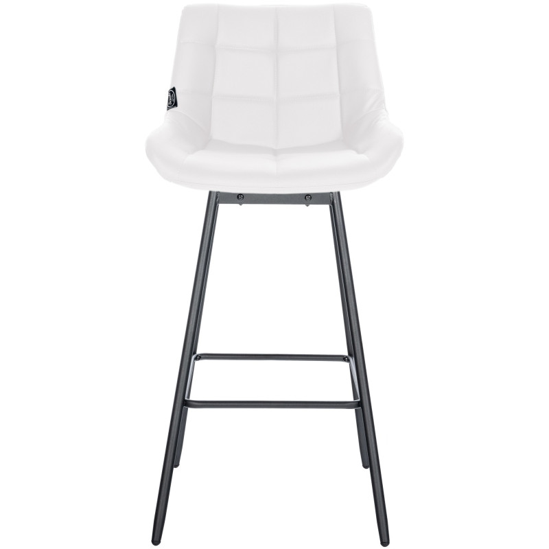 Conjunto de 4 banquetas giratórias Weston, em couro sintético, brancas.