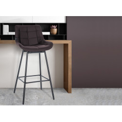 Ensemble de 4 tabourets de bar pivotants Weston, similicuir, marron