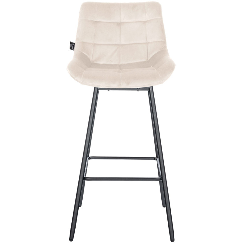 Ensemble de 4 tabourets de bar pivotants Weston, velours, crème