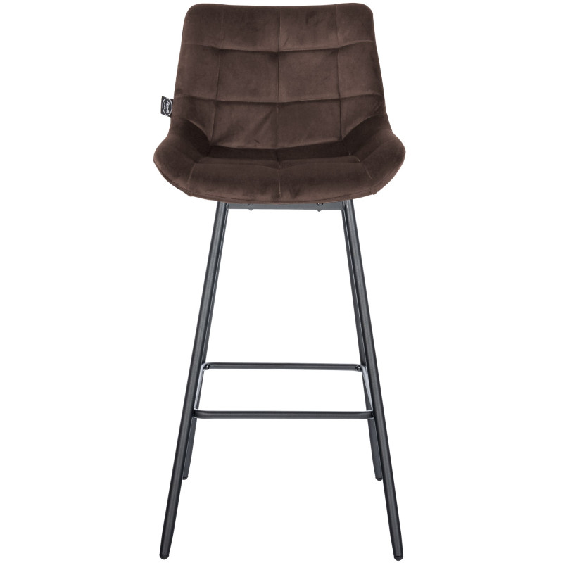 Ensemble de 4 tabourets de bar pivotants Weston, en velours marron