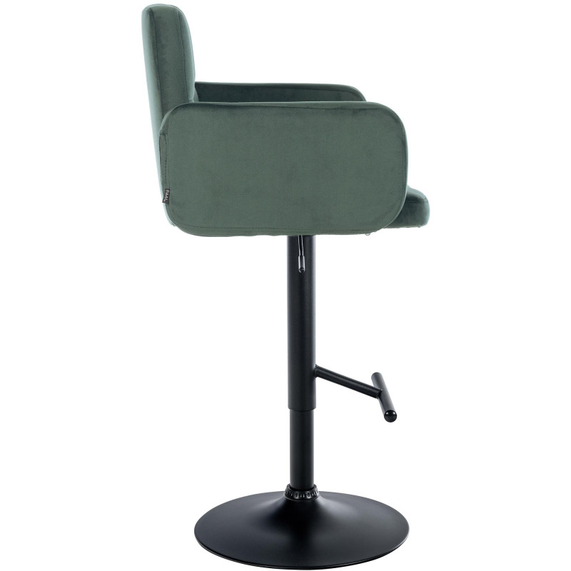 Ensemble de 2 tabourets de bar Los Angeles en velours noir et vert foncé