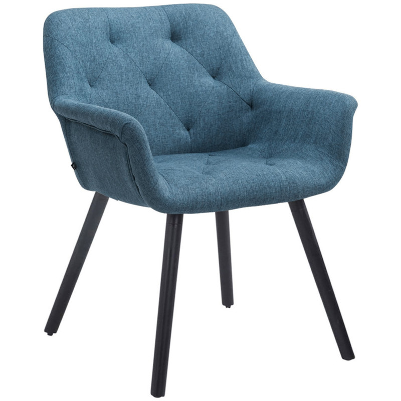 Chaise visiteur Cassidy tissu noir bleu