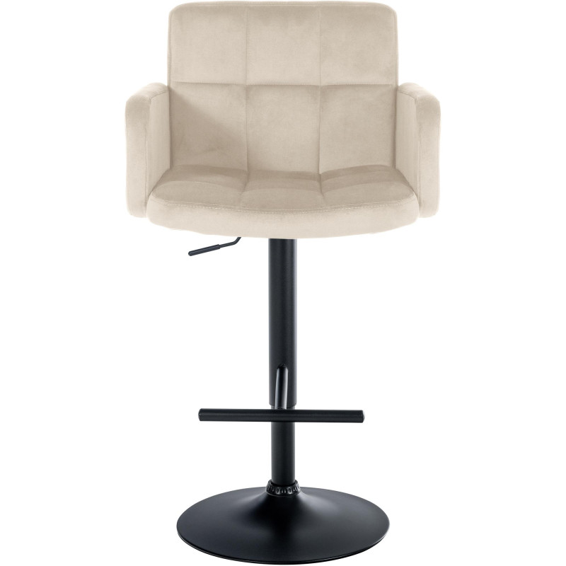 Set di 2 sgabelli da bar Los Angeles velluto nero crema