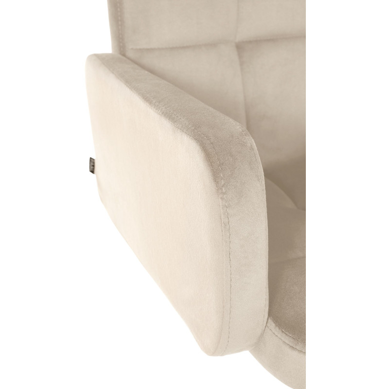 Conjunto de 2 banquetas de bar Los Angeles em veludo cromado creme