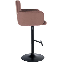 Ensemble de 2 tabourets de bar Los Angeles en velours noir et marron