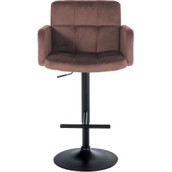 Set di 2 sgabelli da bar Los Angeles in velluto nero marrone