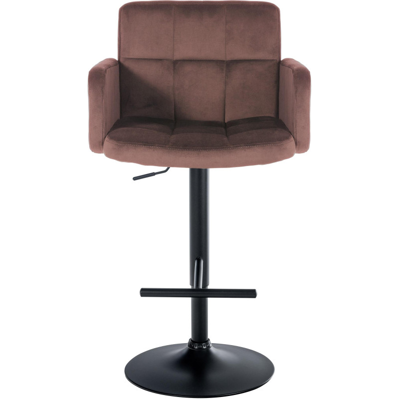 Ensemble de 2 tabourets de bar Los Angeles en velours noir et marron