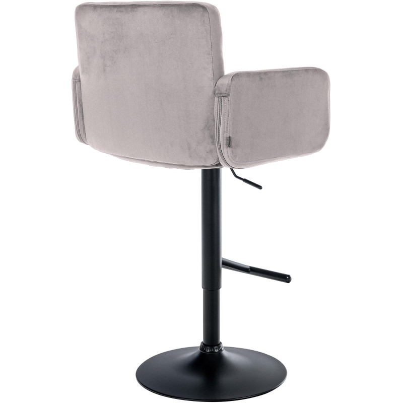 Ensemble de 2 tabourets de bar Los Angeles en velours noir et gris